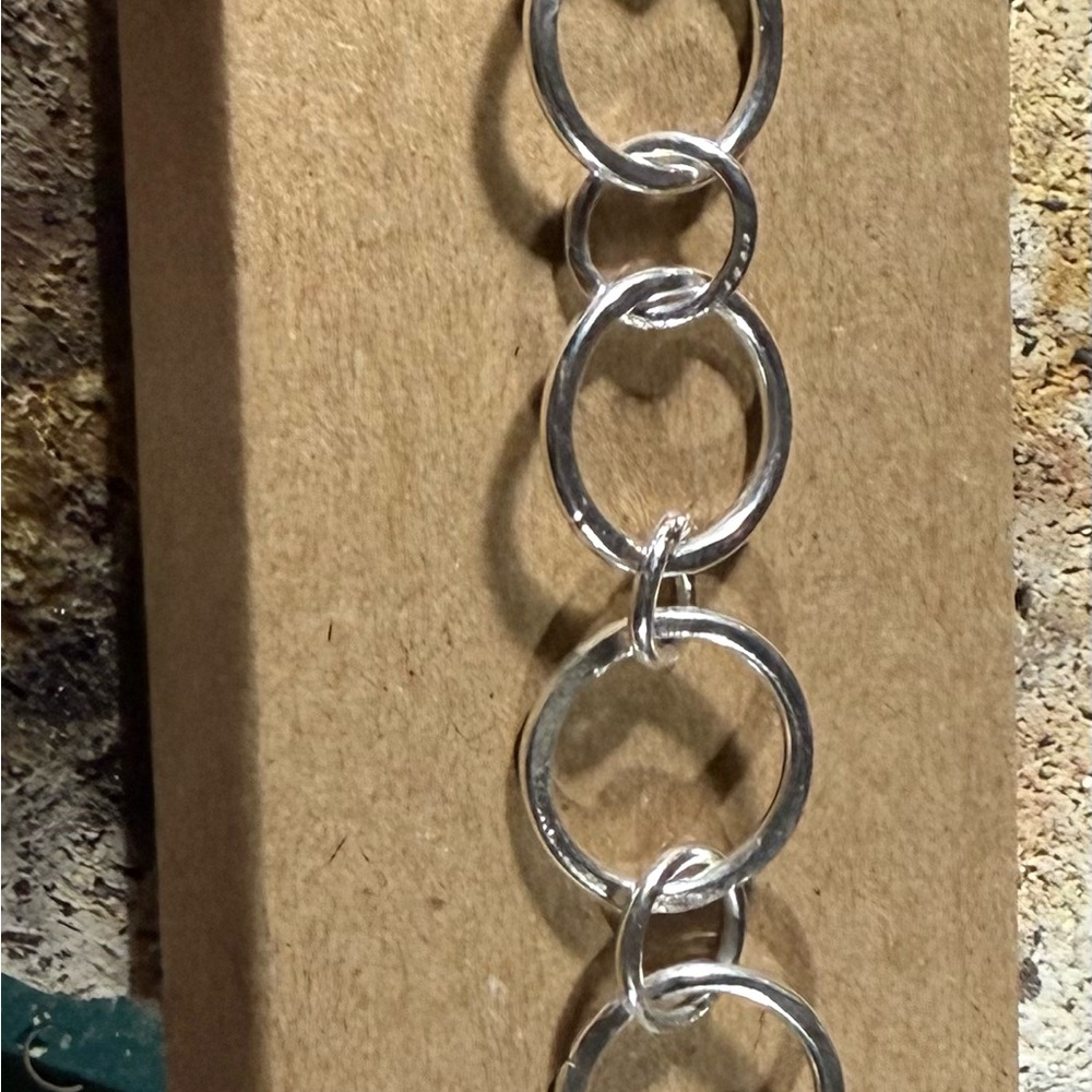 Sterling silver handmade chain-link bracelet